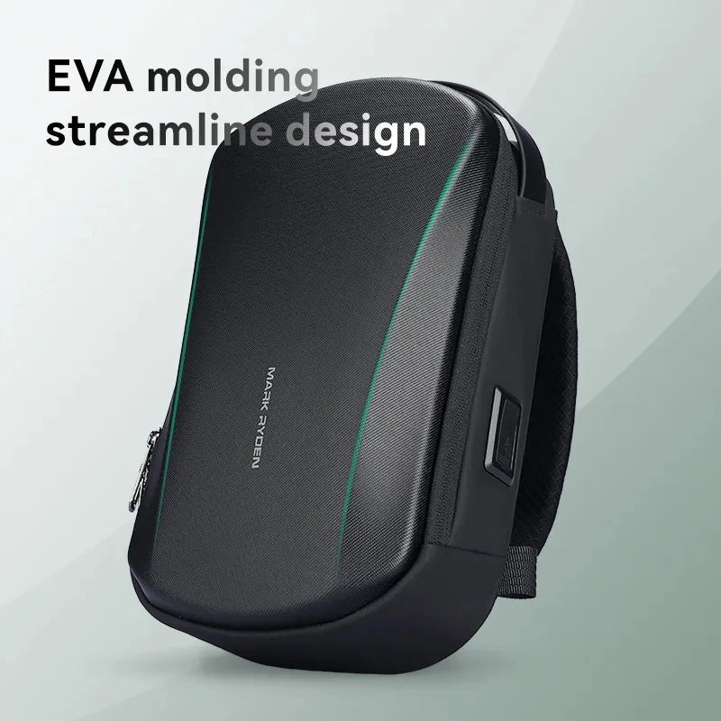 Mark Ryden Multifunction USB Crossbody Bag Shoulder Bag Man TPU Waterproof Travel Sling Messenger Pack Chest Bag for Male