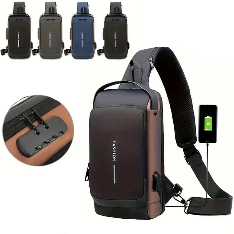 Newest Men Anti Theft Chest Bag Shoulder USB Charging Crossbody Package School Short Trip Messengers Gym Men’s Sling Sports