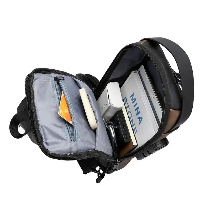 Newest Men Anti Theft Chest Bag Shoulder USB Charging Crossbody Package School Short Trip Messengers Gym Men’s Sling Sports